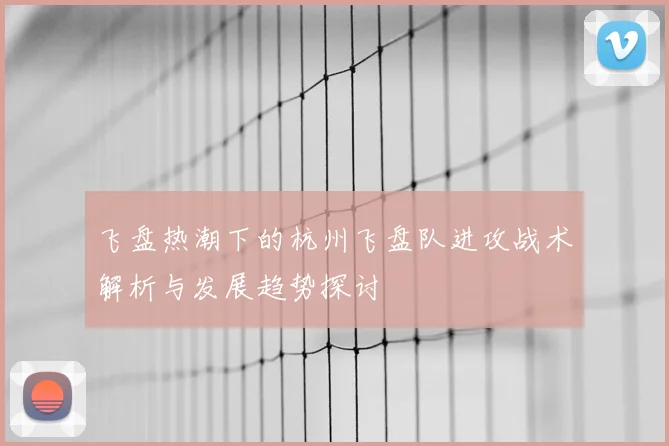 飞盘热潮下的杭州飞盘队进攻战术解析与发展趋势探讨
